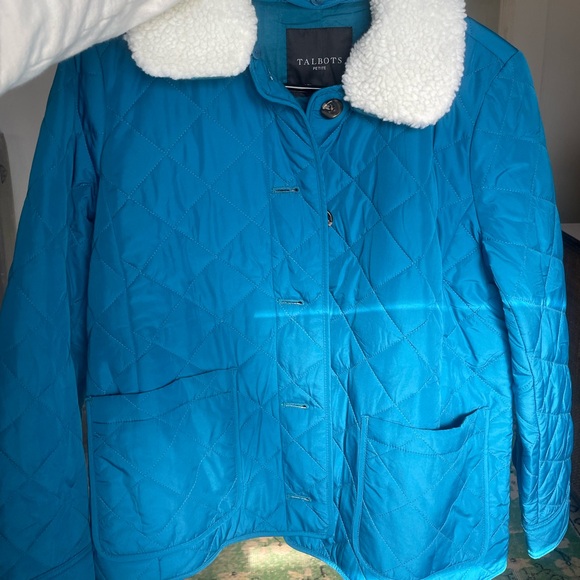 NWT Talbots Blue Quilted Bomber - Picture 6 of 9